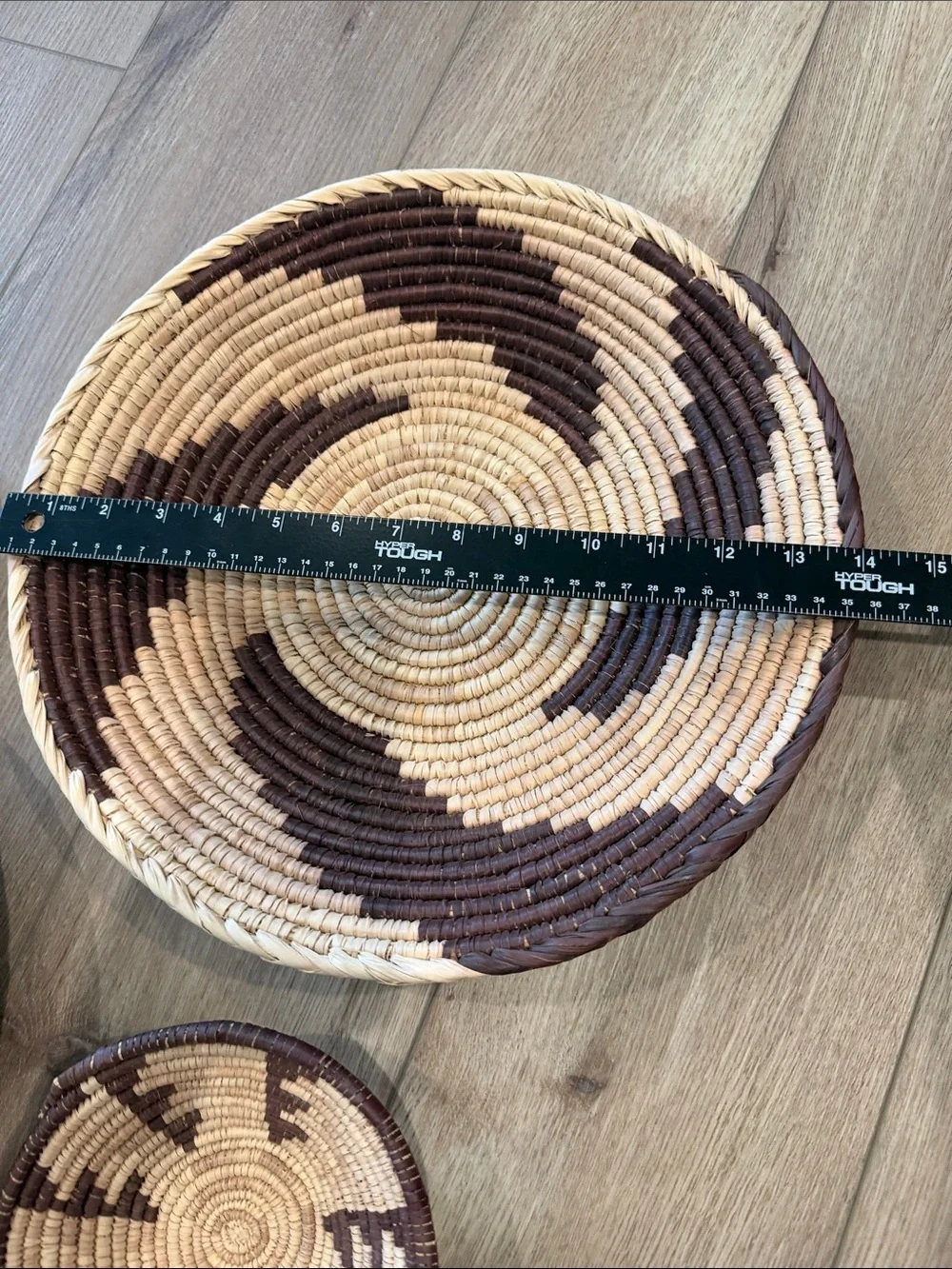 Handwoven Brown and Natural Decorative Basket Set. Tight Weave. Set of 5.